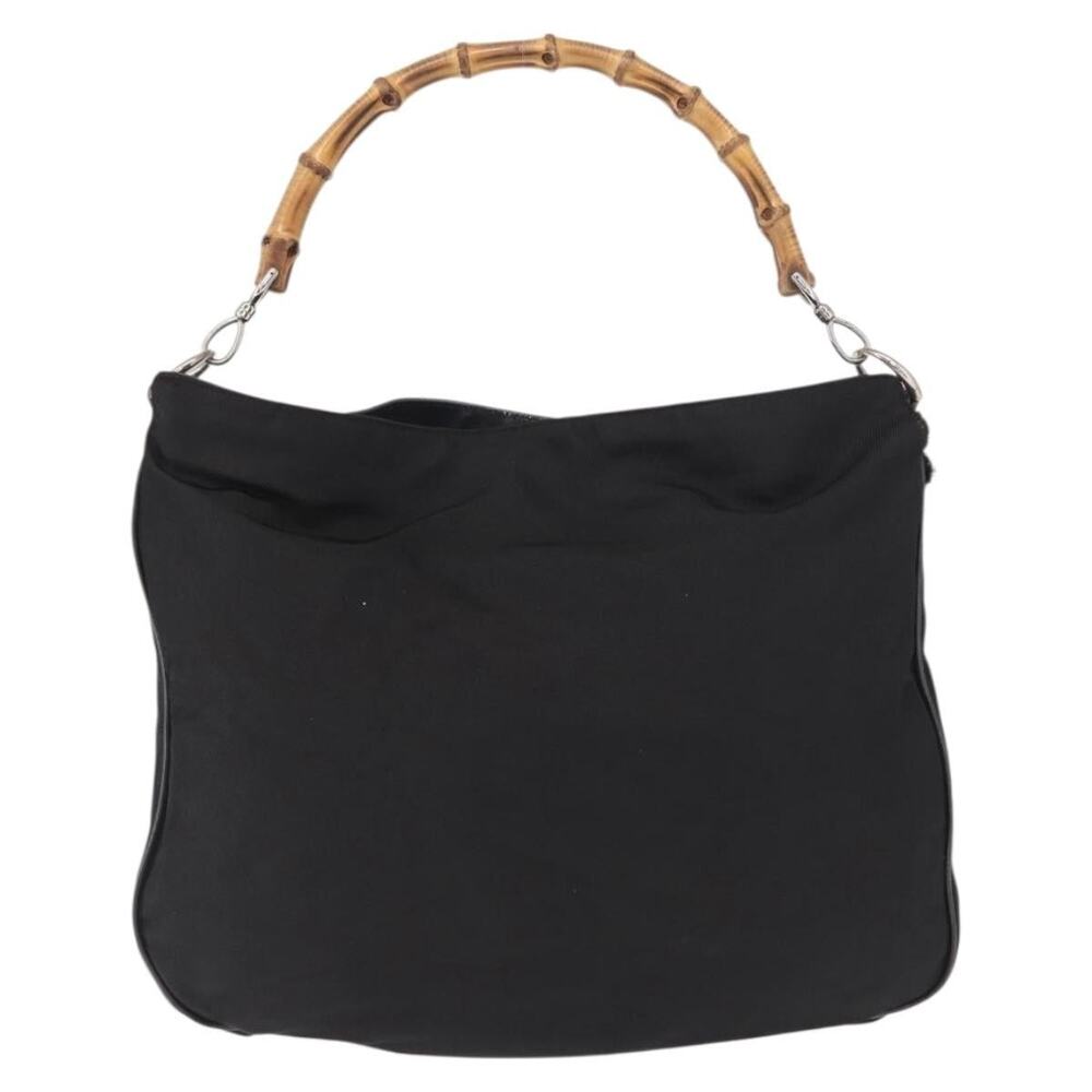 Gucci Bamboo Nylon Handbag Black